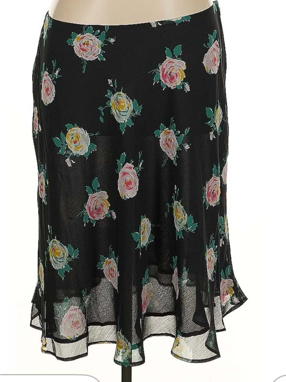 Boden Black Floral Skirt size 16/18